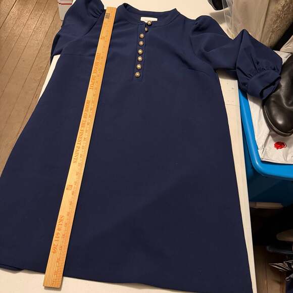 Pomander Place Navy Blue Crepe Samantha Dress Large Tuckernuck - Picture 7 of 8